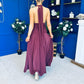 Diane Halterneck Occasion Dress Burgundy