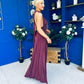 Diane Halterneck Occasion Dress Burgundy