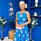Sadhbh Tiered Midi Dress Pink Polka Blue