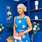 Sadhbh Tiered Midi Dress Pink Polka Blue