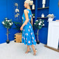 Sadhbh Tiered Midi Dress Pink Polka Blue
