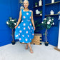 Sadhbh Tiered Midi Dress Pink Polka Blue