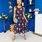 Sadhbh Tiered Midi Dress Blue Polka Coco