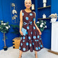 Sadhbh Tiered Midi Dress Blue Polka Coco