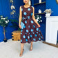 Sadhbh Tiered Midi Dress Blue Polka Coco