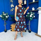 Sadhbh Tiered Midi Dress Blue Polka Coco
