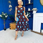Sadhbh Tiered Midi Dress Blue Polka Coco