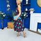 Sadhbh Tiered Midi Dress Blue Polka Coco