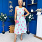 Sadhbh Tiered Midi Dress Pink Polka Pastel