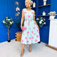 Sadhbh Tiered Midi Dress Pink Polka Pastel