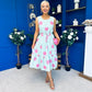 Sadhbh Tiered Midi Dress Pink Polka Pastel