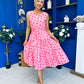 Sadhbh Tiered Midi Dress Cerise Polka Pink