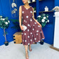 Sadhbh Tiered Midi Dress Cream Polka Coco