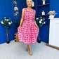 Sadhbh Tiered Midi Dress Coco Polka Cerise