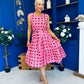 Sadhbh Tiered Midi Dress Coco Polka Cerise