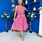 Sadhbh Tiered Midi Dress Coco Polka Cerise