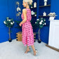Sadhbh Tiered Midi Dress Coco Polka Cerise