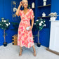 Dearbhla Banded Midi Dress Floral Peach