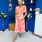 Dearbhla Banded Midi Dress Floral Peach