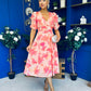 Dearbhla Banded Midi Dress Floral Peach