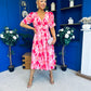 Dearbhla Banded Midi Dress Geo Pink