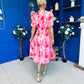 Dearbhla Banded Midi Dress Geo Pink