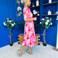 Dearbhla Banded Midi Dress Geo Pink