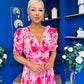 Dearbhla Banded Midi Dress Geo Pink