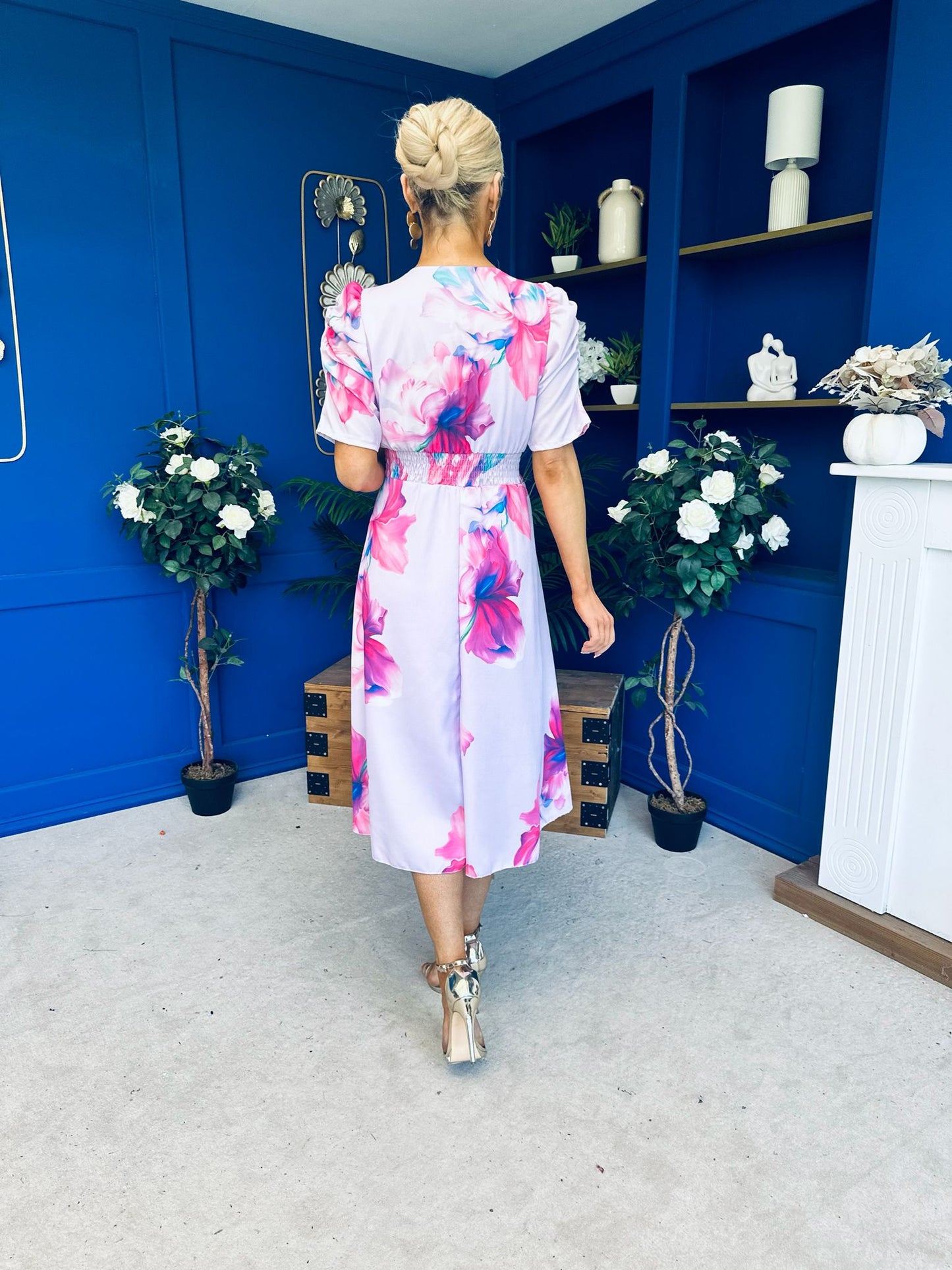 Dearbhla Banded Midi Dress Floral Lavender