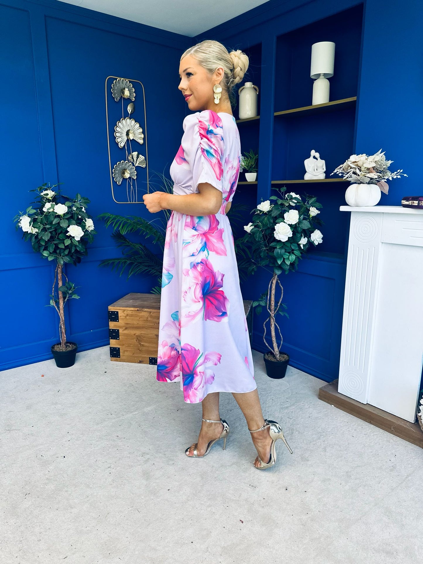 Dearbhla Banded Midi Dress Floral Lavender