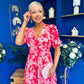 Dearbhla Banded Midi Dress Floral Coral