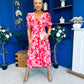 Dearbhla Banded Midi Dress Floral Coral
