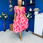 Dearbhla Banded Midi Dress Floral Coral