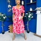 Dearbhla Banded Midi Dress Floral Coral
