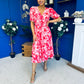 Dearbhla Banded Midi Dress Floral Coral