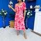Dearbhla Banded Midi Dress Floral Coral