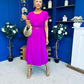 Sadie Gold Belt Detail Midi Dress Orchid