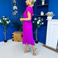 Sadie Gold Belt Detail Midi Dress Orchid
