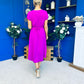 Sadie Gold Belt Detail Midi Dress Orchid
