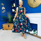 Grayson Detailed Midi Dress Floral Navy