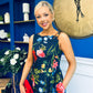 Grayson Detailed Midi Dress Floral Navy