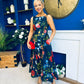 Grayson Detailed Midi Dress Floral Navy