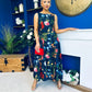 Grayson Detailed Midi Dress Floral Navy