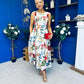 Grayson Detailed Midi Dress Floral Cream