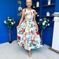 Grayson Detailed Midi Dress Floral Cream