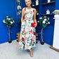 Grayson Detailed Midi Dress Floral Cream