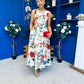 Grayson Detailed Midi Dress Floral Cream