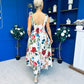 Grayson Detailed Midi Dress Floral Cream