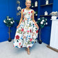 Grayson Detailed Midi Dress Floral Cream