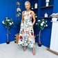 Grayson Detailed Midi Dress Floral Cream
